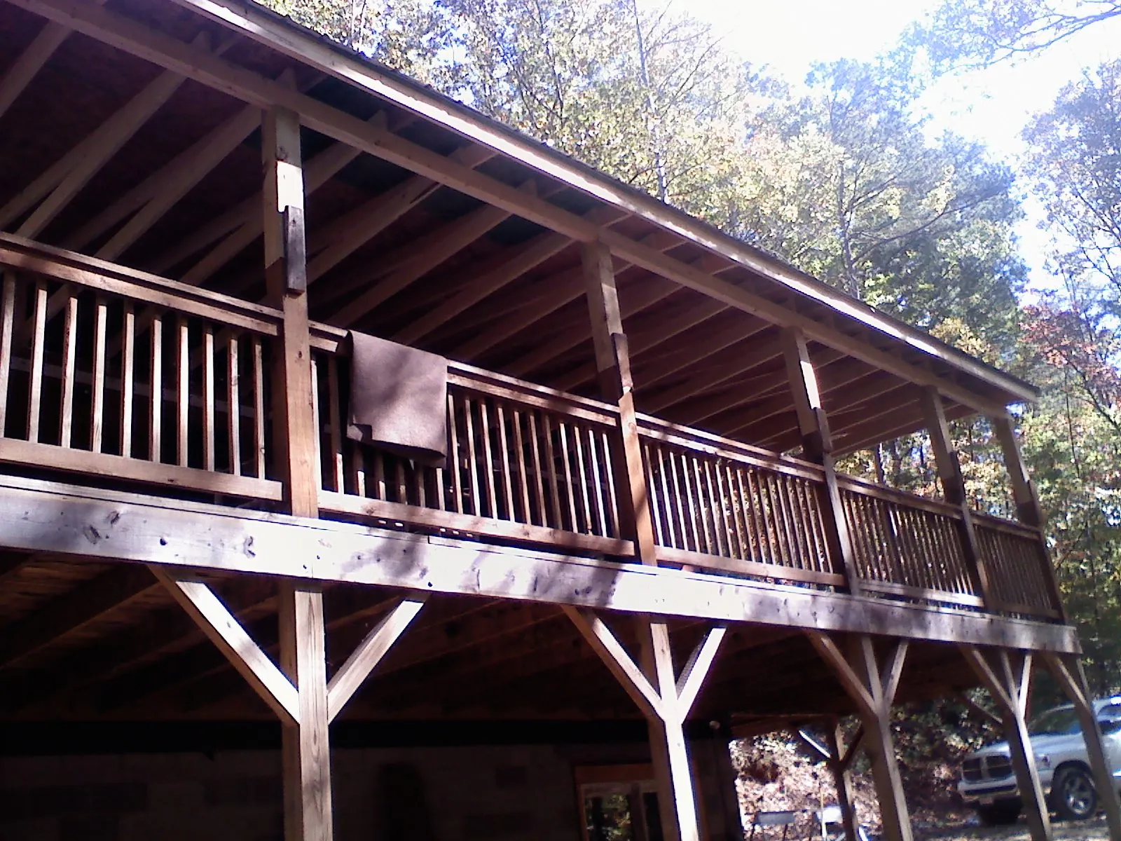Timber framing under a new elevated porch and deck — Roof Leak Repair in Montague by Roofing Brothers